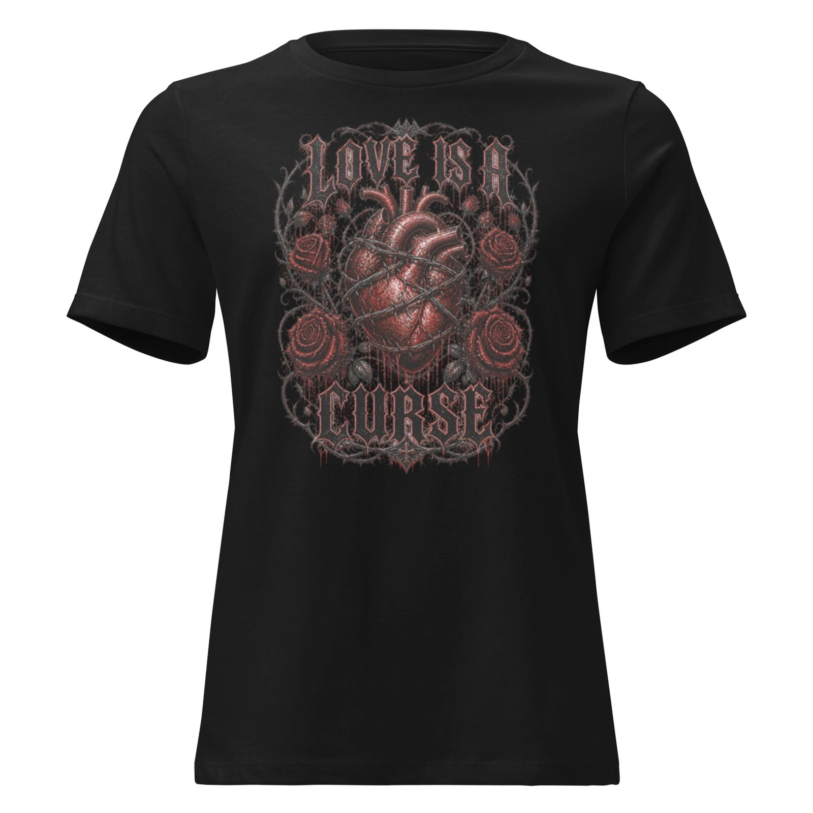 Sick Satisfaction – LOVE IS A CURSE – Women's Dark Romantic Gothic Tee T Shirt