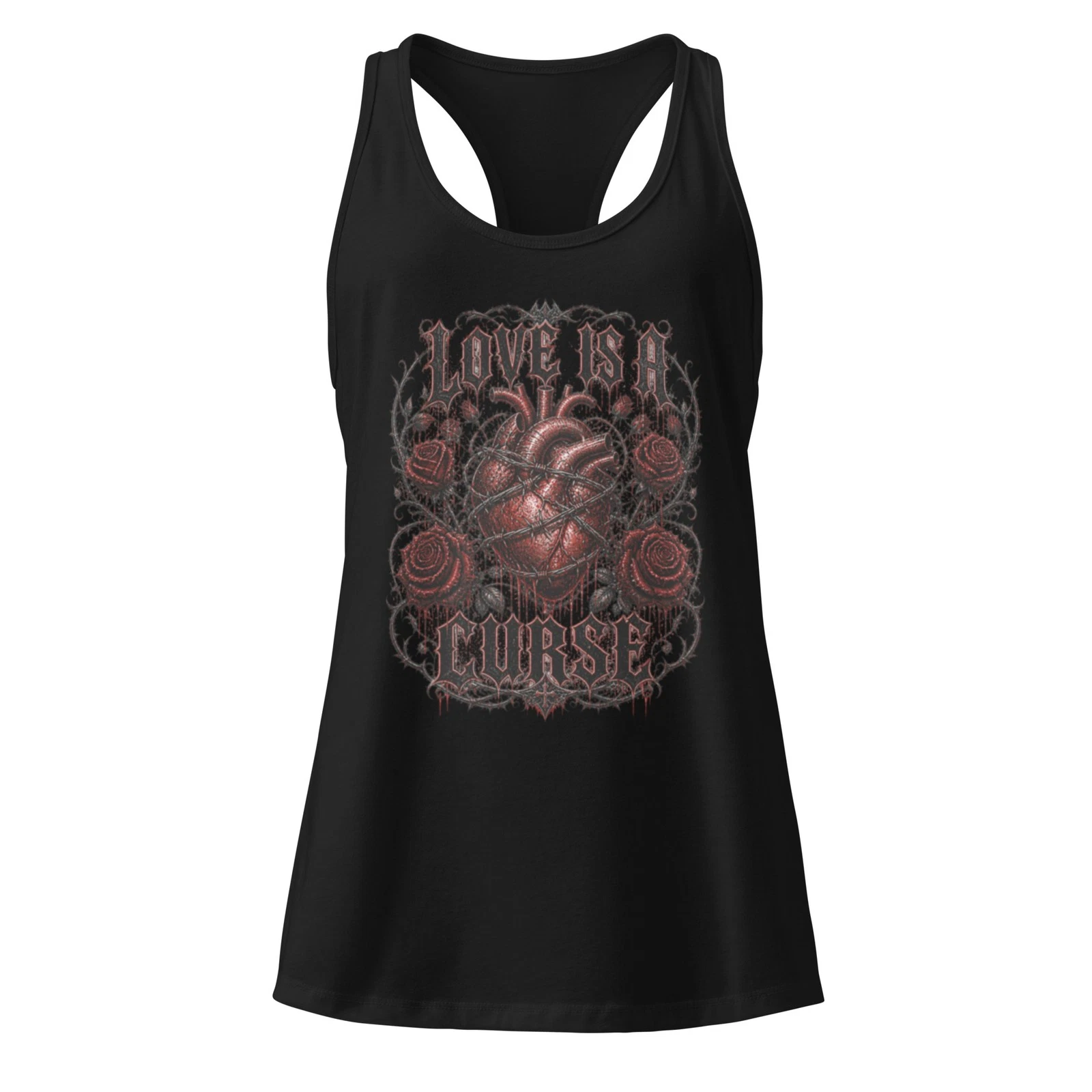 Sick Satisfaction - LOVE IS A CURSE – Women's Dark Romantic Gothic Tank Top