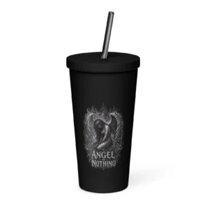 Sick Satisfaction - ANGEL OF NOTHING – Dark Gothic Insulated Tumbler with Straw